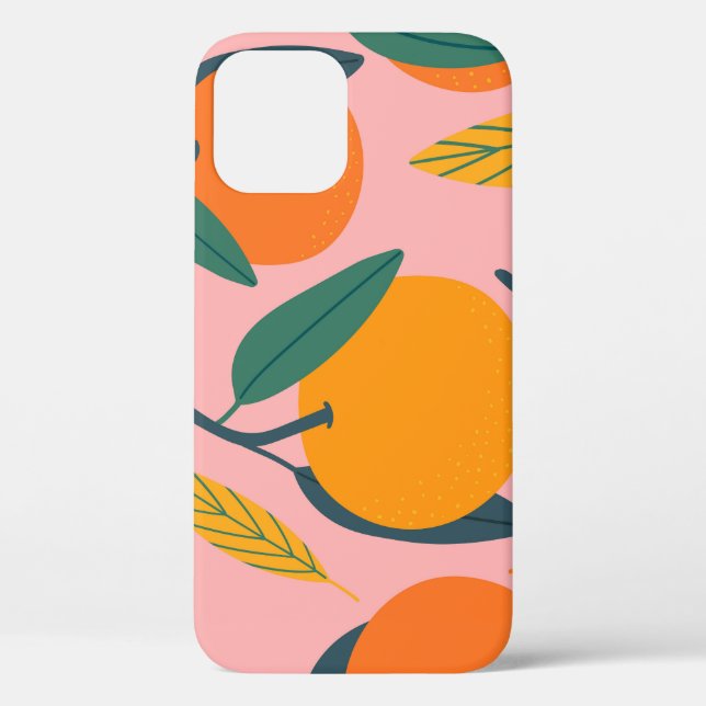 Hand-drawn citrus, seamless mandarin pattern. Case-Mate iPhone case (Back)