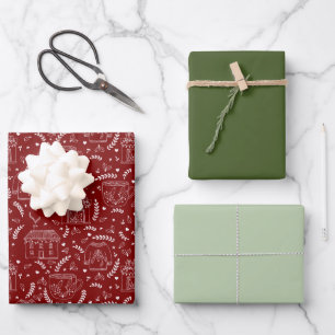 Hand Drawn Classic Retro Christmas Wrapping Paper