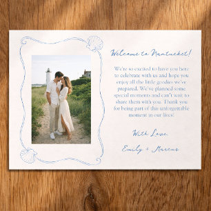 Hand Drawn Coastal Shell Wedding Welcome Bag Card