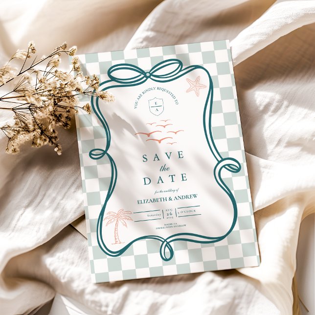 Hand-Drawn Coastal Wedding Save The Date (Creator Uploaded)