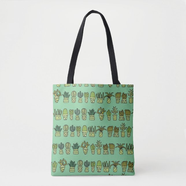 Hand-drawn collection with cactus doodles. Plants  Tote Bag (Front)