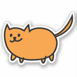 Hand Drawn Colour Kitty Custom-Cut Vinyl Sticker