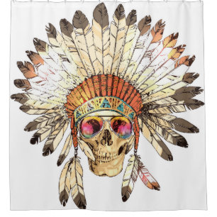 Hand Drawn Colour Native American Indian Headdress