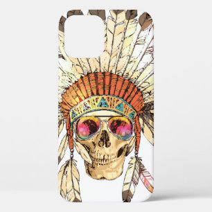 Hand Drawn Colour Native American Indian Headdress iPhone 12 Case
