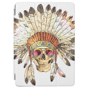 Hand Drawn Colour Native American Indian Headdress iPad Air Cover