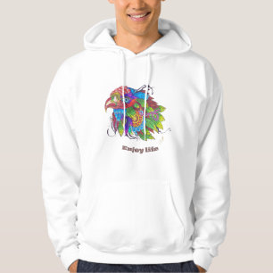 Hand-Drawn Coloured Bird Art Hoodie