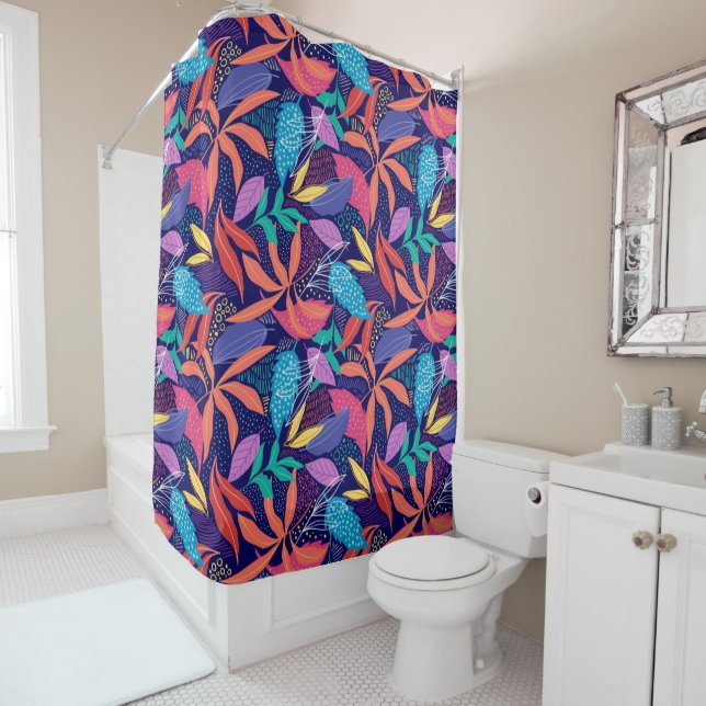 Hand Drawn Colourful Abstract Leaves Pattern (In Situ)