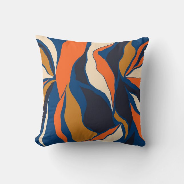Hand drawn colourful abstract pattern. Creative co Throw Pillow (Front)