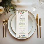 Hand Drawn Colourful Floral Wedding Menu<br><div class="desc">Quirky and whimsical wedding menu with a colourful flower doodle design,  accompanied by a whimsical handwritten font.</div>