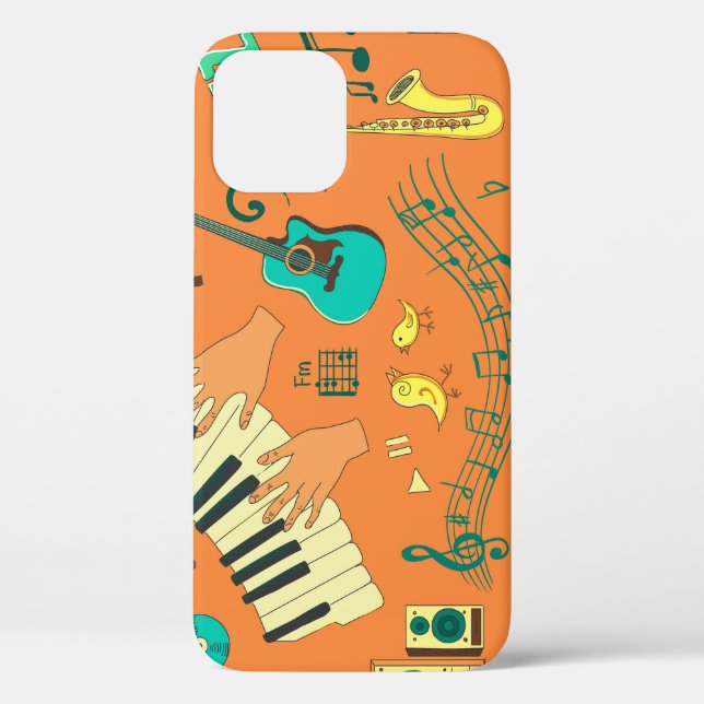Hand-drawn colourful music pattern Case-Mate iPhone case (Back)