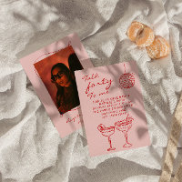 Hand Drawn Colourful Scribble 40th Photo Birthday