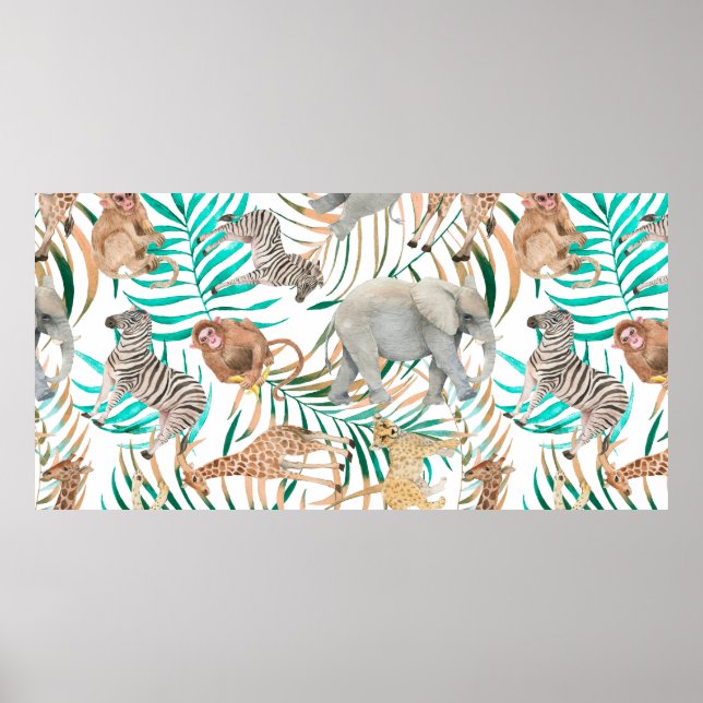 Hand drawn colourful seamless pattern with waterco poster (Front)