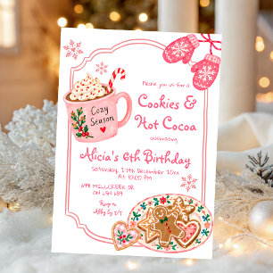Hand Drawn Cookies and Cocoa Birthday Invitation