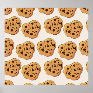 Hand Drawn Cookies Cartoon Pattern Poster