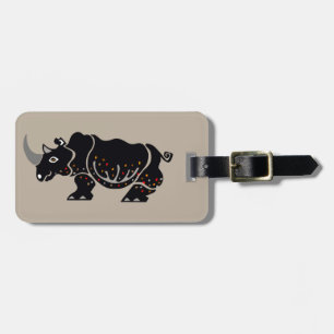 Hand drawn - Cool RHINO - Conservation - Luggage Tag
