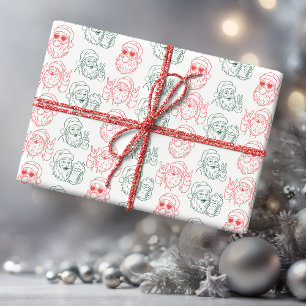Hand Drawn Cool Santa Wrapping Paper