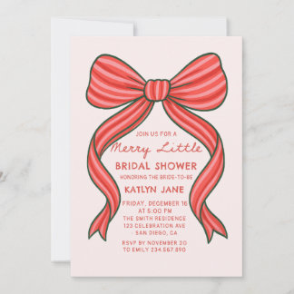 Hand Drawn Coquette Christmas Bridal Shower Invitation