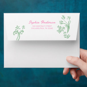 Hand Drawn Coquette Wiser and Hotter Birthday Envelope