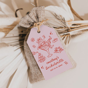 Hand Drawn Cowgirl Bachelorette Weekend Gift Tags