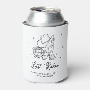 Hand Drawn Cowgirl Last Rodeo Bachelorette Party Can Cooler