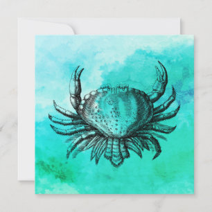 Hand-Drawn Crab (Beach Scene) (Sea Creature) Crab Card