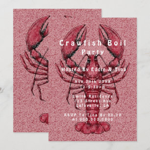 Hand drawn Crawfish Boil Party Invitation
