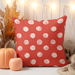 Hand Drawn Cream Polka Dot Throw Pillow
