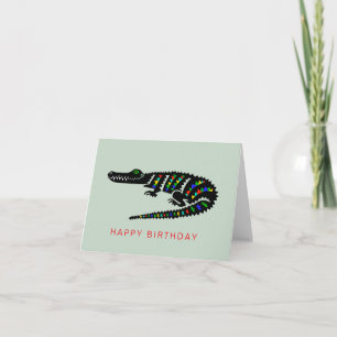 Hand drawn CROCODILE - Nature -Wildlife - Card