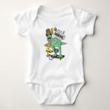 Hand-Drawn Cute Dinosaur Baby Jersey Bodysuit
