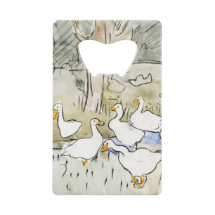 Hand Drawn Cute Duck Photos White Duck Clipart Fam Credit Card Bottle Opener
