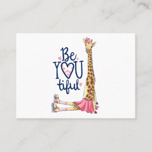 Hand drawn cute giraffe illustration business card