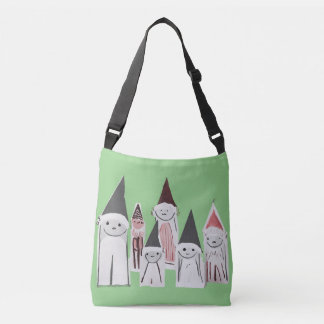 Hand-Drawn Cute Little Christmas Characters Crossbody Bag