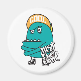 Hand drawn cute monster illustration magnet