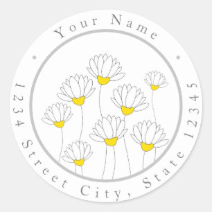 Hand Drawn Daisy Stems Labels