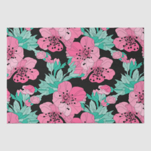 Hand Drawn Decorative Cherry Blossom Pattern       Tissue Paper