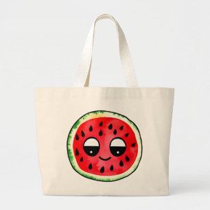 Hand Drawn Design Tote-Bag : Fruit-Emoji Large Tote Bag