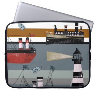 Hand drawn digital painting cute cartoon pencil gr laptop sleeve