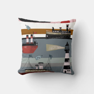 Hand drawn digital painting cute cartoon pencil gr throw pillow