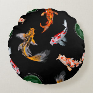Hand drawn digital painting pencil on canvas cute round pillow