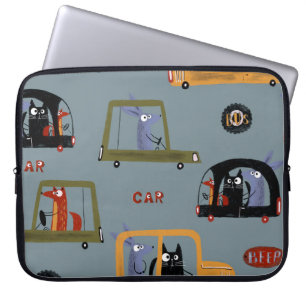 Hand drawn digital pencil pastel colour seamless p laptop sleeve
