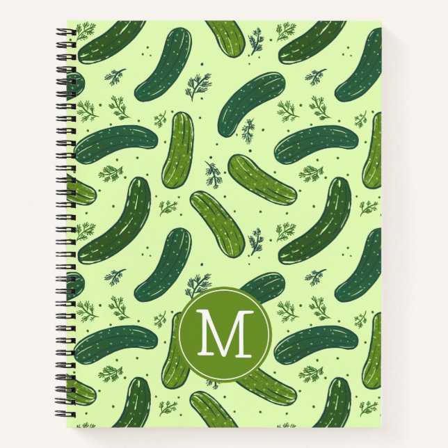 Hand Drawn Dill Pickle Pattern Notebook (Front)