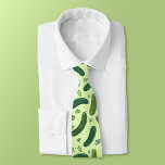 Hand Drawn Dill Pickle Pattern Tie<br><div class="desc">This pattern is kind of a big dill ;) features hand drawn dill pickles,  complete with details of dill sprigs,  set against a bright green backdrop in the shade of pickle juice. Perfect for pickle lovers & foodies alike to add a splash of fun and personality!</div>