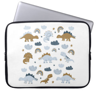 Hand drawn dinosaurs in scandinavian style with st laptop sleeve