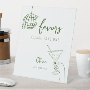 Hand drawn disco ball Favours Sign personalized