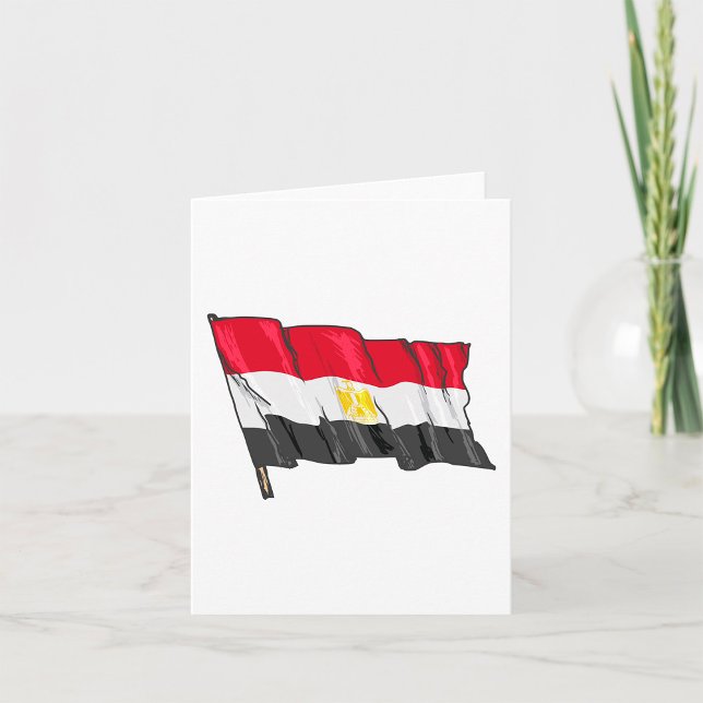 Hand-Drawn Distressed Egypt Flag Card (Creator Uploaded)