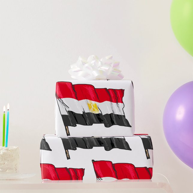 Hand-Drawn Distressed Egypt Flag Wrapping Paper (Creator Uploaded)