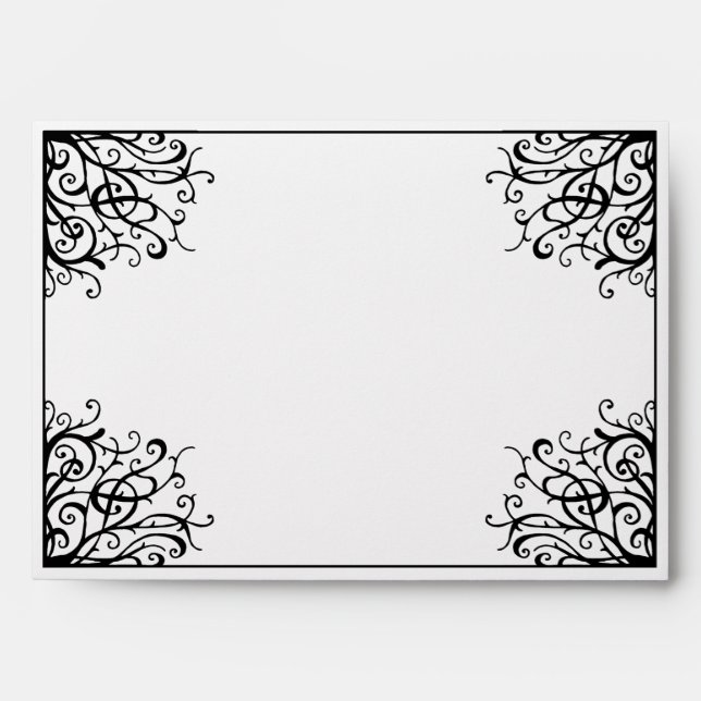 Hand Drawn Doddle Art Flourishes Return Address Envelope (Front)