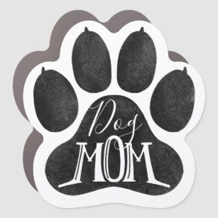 Hand Drawn Dog Mom Paw Pet Parent Car Magnet