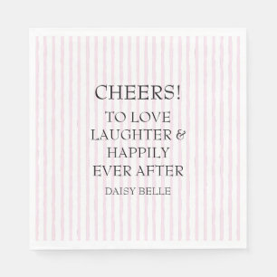 Hand Drawn Doodle Bridal Shower Pink Napkin