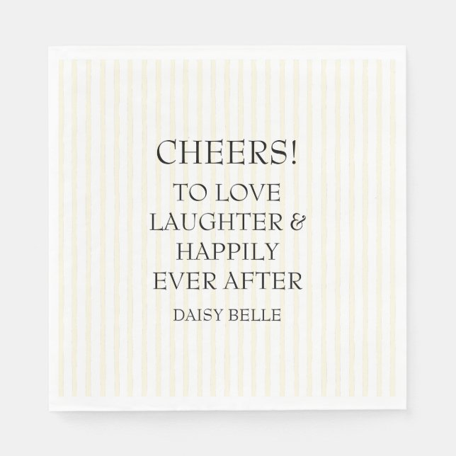 Hand Drawn Doodle Bridal Shower Yellow Napkin (Front)